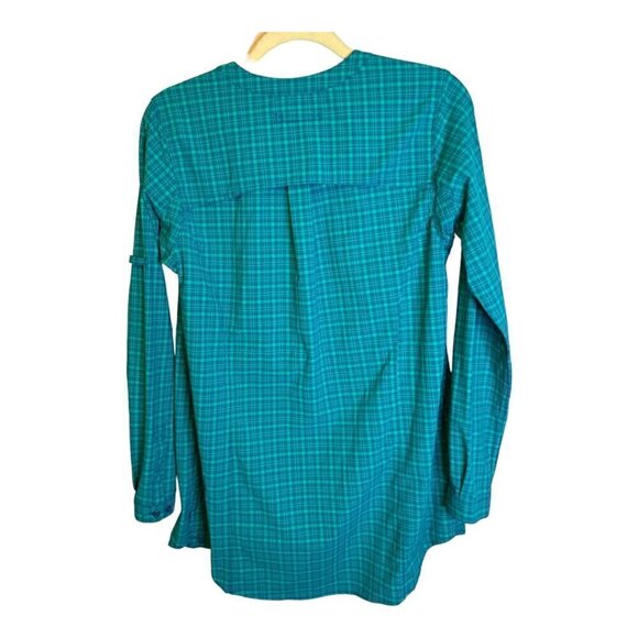 Duluth Trading Shirt‎ Women's Size XS Extra Small Button Up Blue Plaid Tunic - Picture 2 of 3